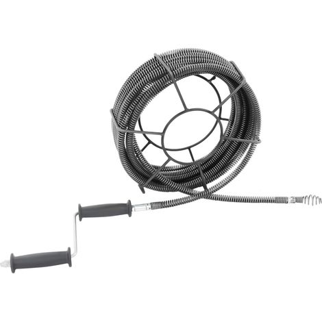 Pipe Cleaning Spirals Set, 5+5 Meter x 16 mm, Pipe Spiral Cleaner Tool, for a pipe diameter of 1.97-4.72 in, Dark Drey