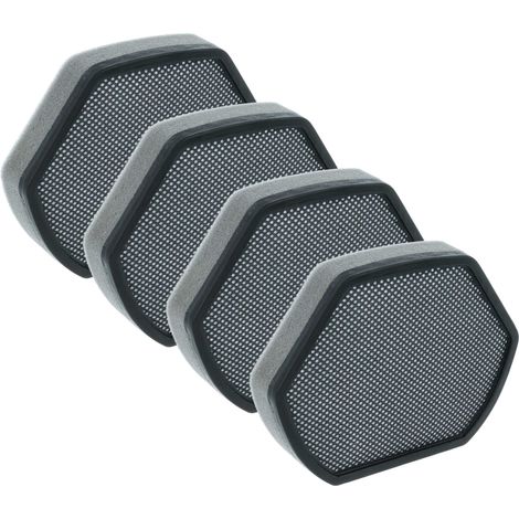 vhbw 4x filtro compatibile con Siemens VSX22030/01 aspirapolvere - Filtro in spugna nero / grigio