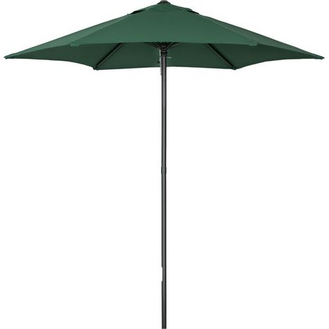 Parasol hexagonal de 196 cm de diamètre, idéal pour la plage, le balcon ou le jardin. Couleur verte.