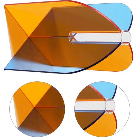 Vase en acrylique coloré de style nordique, objet décoratif digne d'Instagram, art minimaliste, élément de décoration pour le salon, vase pour composition florale, fontaine, accents orange et bleu. (1/5)