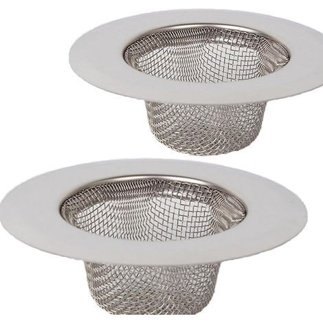 2-teiliges Edelstahlsieb, Mini-Waschbecken-Sieb, Edelstahl-Waschbecken-Abflussfilter, Filtersieb, Dusch-, Bad- oder Küchenspülenfilter (1/5)
