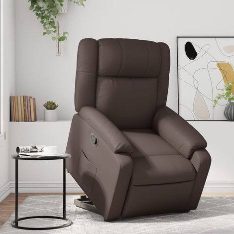 Relaxsessel mit Aufstehhilfe Braun Kunstleder (1/5)