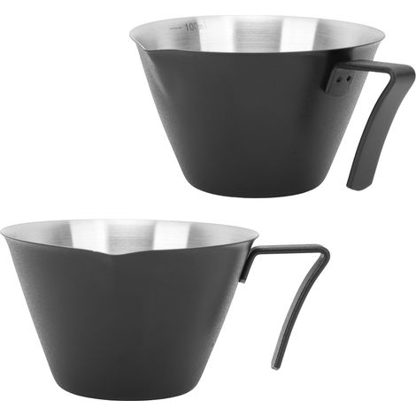 Tasse à mesurer le café en acier inoxydable 304 de 100 ml, portable, résistante à la corrosion, pour la maison, le café, le bureau et l'hôtel, noir mat. (1/5)