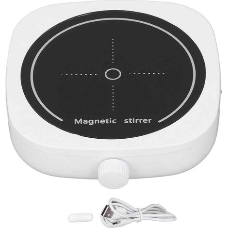 1 agitateur magnétique, silencieux, USB, capacité 1 L, plage de vitesse 600–4000 tr/min, plateau en verre trempé, pour laboratoire et recherche (1/5)