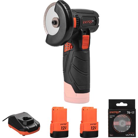 Dnipro-M Amoladora Angular CG-12BC Ultra 12V Brushless - Mini Radial 76mm 18.500rpm, 2 Baterías 2Ah, Cargador y 5 Discos (1/5)