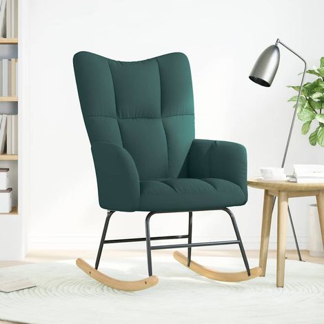 Chaise à bascule Vert foncé Tissu (1/5)