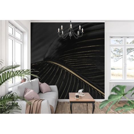 Papier Peint Feuillage - Éclat Noir et Or - 150 x 250 cm (1/2)