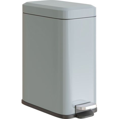 Metalleimer. Fassungsvermögen: 5 Liter. Pedalbetrieben. Mit Inneneimer. Grau. (1/5)