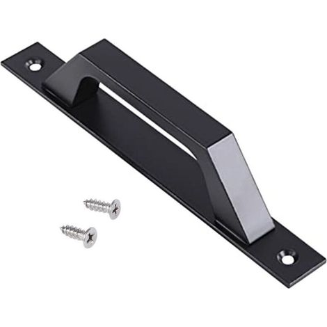 (Noir) Poignée de porte droite en aluminium, poignée de porte coulissante ou battante, 198 x 25 x 40 mm, poignée droite pratique et confortable (1/4)