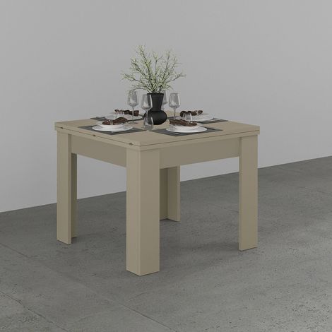 Table de salle à manger extensible 90/180 cm coloris taupe Jessica (1/5)