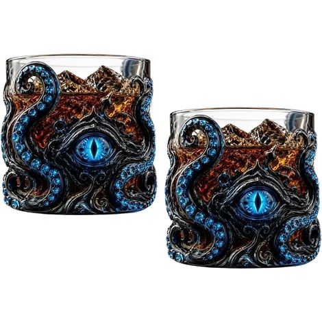 Lot de 2 bouteilles en verre colorées, ornements décoratifs pour maison, salon, étagère, table et décoration intérieure (1/5)