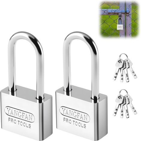 Cadenas avec Clés Cadenas à Anse Longue Extérieur 2PCS 40mm pour Valise Casier Sacs de Voyage Garage (1/5)