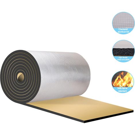 Mousse de coton autocollante en aluminium 3 m x 0,5 m, isolation de toit, coussin d'isolation phonique de voiture, imperméable, ignifuge et insonorisé (1/5)