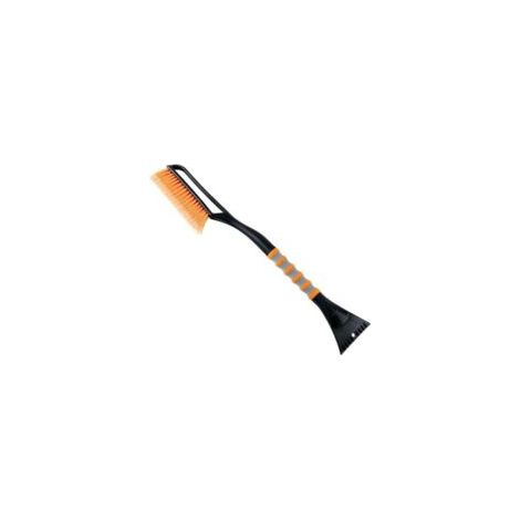 Spazzola per la pulizia dell'auto 2 in 1, raschietto per il ghiaccio, raschietto per il ghiaccio rimovibile, spazzola per foglie e polline (ABS, spazzola in PVC, 68 cm) - Arancione - Crezuo