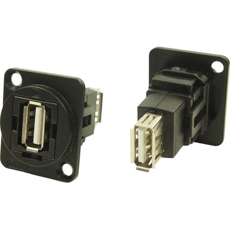 Adattatore da pannello USB A Presa 2.0 a USB A Presa 2.0 Adattatore incasso CP30208NMB CP30208NMB Cliff Contenuto: 1 pz