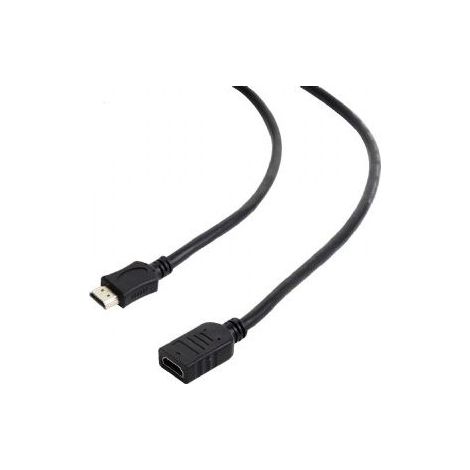 Gembird kábel HDMI (M) na HDMI (F) High speed, s Ethernetom, predlžovací, 0,5 m, čierny (1/2)