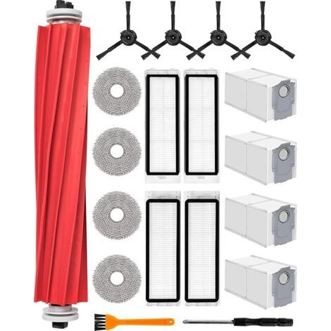 FOREHILL 19pcs Accessoires pour Roborock Q Revo Aspirateur Robot Ensemble de Pièces de Rechange avec 1 Brosse Principale 4 Serpillères 4 Sa (1/4)