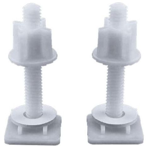 Lot de 2 vis en plastique pour abattant de toilette - Fixation pour la plupart des sièges de toilette - Réparation de salle de bain (1/5)