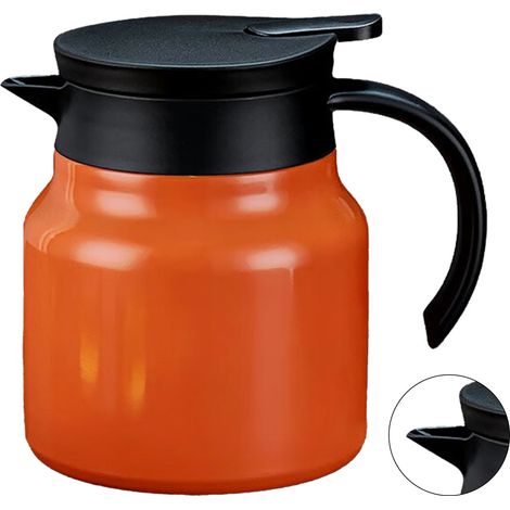 Isolierte 1000-ml-Teekanne, Tee- und Wassertrenner, herausnehmbarer Teefilter, Thermoskanne für Zuhause, Orange (1/5)