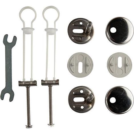 Villeroy & Boch – Charnière pour abattant WC chromée – Accessoire de fixation pour abattant – Convient abattant Subway 9955S1 – Largeur et longueur optimales (1/2)
