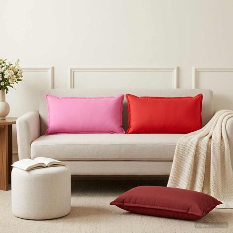 vidaXL Federa 12 pz HOUTEN Rosso 40 x 80 cm Poliestere