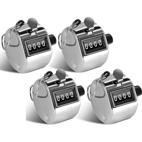 4 pièces Compteur Manuel, Hand Held Compteur 4 Chiffres Mécanique Clicker Hand Held Compteur Clicker pour Le Sport (1/5)