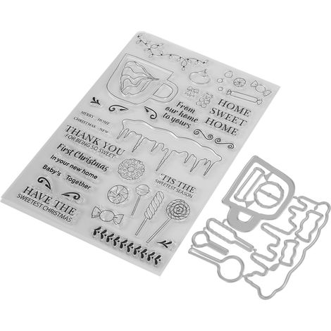 Jeu de tampons transparents DIY pour cartes, scrapbooking et décoration, moule à embosser, pochoir transparent, kit de 12 pièces, découpe et estampage (1/5)