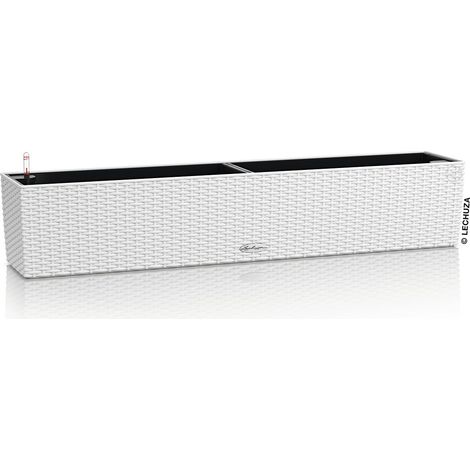 LECHUZA® Blumenkasten BALCONERA Cottage 100 Weiß All-in-One (1/3)