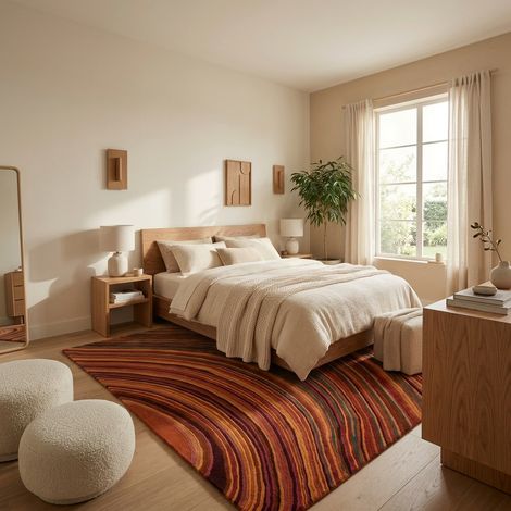 Tapis design ColorSplash - Designertapis - 290x190cm, Rectangular - 100% Laine vierge - Tufté main - Bicolore