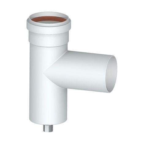 Raccordo a Tee 90 ° con Tappo Convogliatore Condensa Stabi Ø 80