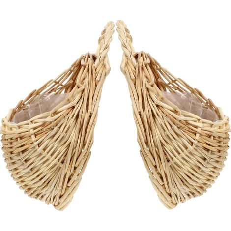 Geflochtener Hängender Pflanzkorb 18cm aus Natur Rattan