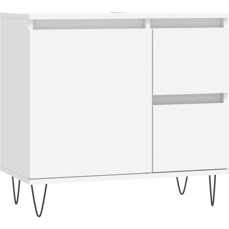 Armoire de salle de bain blanc 65x33x60 bois d'ingénierie (1/5)