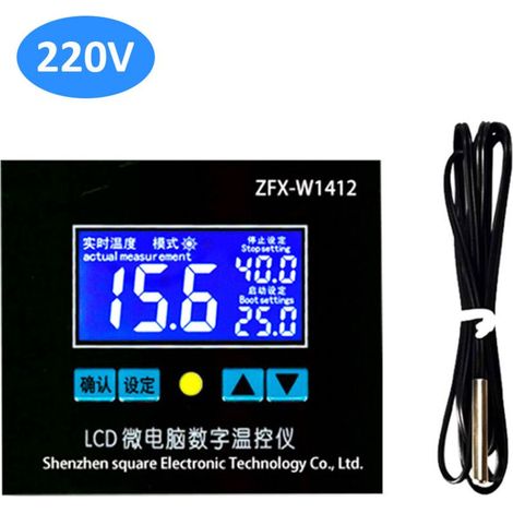 Contrleur de température numérique intelligent haute précision – Thermostat microprocesseur avec affichage LCD et réglage fin (1/5)
