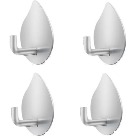 4 selbstklebende Haken, Edelstahlhaken, rostfrei, wasserdicht, kein Bohren erforderlich, für Schlafzimmer/Schlafzimmer (1/5)