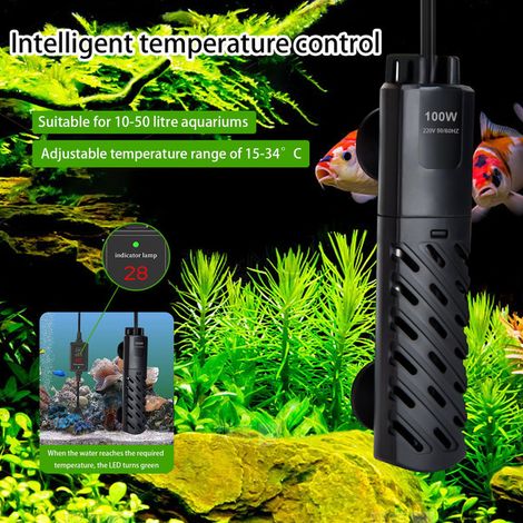 Chauffage d'Aquarium Submersible Thermostat Réglable Électrique pour Aquarium de 10 à 50 Litres
