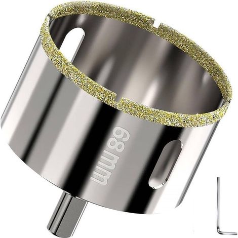 Scie cloche diamant 68 mm – Revêtement diamant haute performance – Foret de guidage pour carrelage, céramique, marbre, granit, verre (1/5)