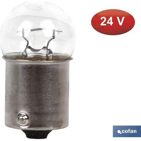 Pack 10 unidades lámpara piloto R10W BA15s 24V