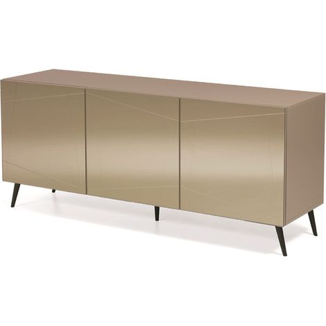 Madia credenza a 3 ante in vetro specchio bronzo scocca tortora e 5 piedini ISIDE (1/5)
