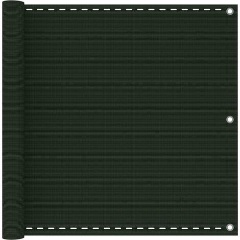 Écran de balcon brise pare vue protection confidentialité 90 x 600 cm PEHD vert foncé