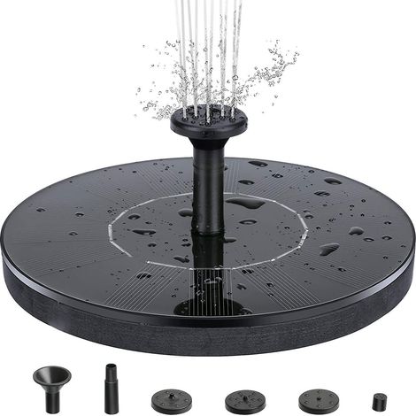Fontaine à eau solaire 16 cm noire (1/3)