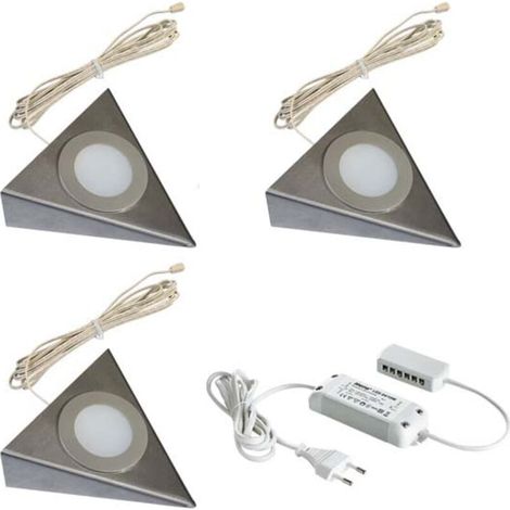 Hera 3er-Set LED-UB-Leuchte 2-LEDww eds+Trafo15W 61055931102 (1/5)
