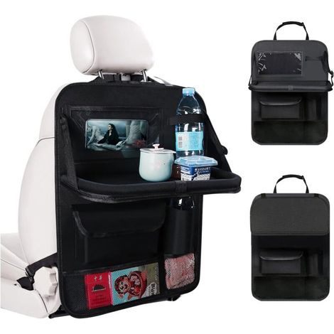 Organisateur de Voiture, Organisateur Voiture Enfant avec Plateau et Poche pour Téléphone/Tablette, Imperméable Organiseurs de Siège Arrière de Voiture pour Rangement des Jouets/ Livres/ Bouteil (1/5)