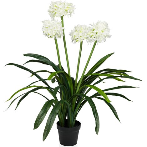 Kunstpflanze / Kunstblume AGAPANTHUS Schmucklilie 100 cm grün/weiß hjh OFFICE (1/5)