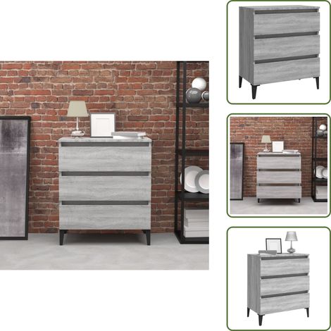 Sideboard Grau Sonoma 60x35x69 cm Holzwerkstoff - Schreibtisch - Wohnzimmermöbel - Sideboard Grau - Regal - TV Stand (1/5)