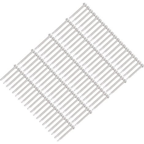 Vis à bois autoforeuses inox 304, lot de 100 pièces, tête hexagonale avec rondelle, dimensions 4,2x50 mm et 4,8x50 mm, pour fixation métal et bois. (1/5)