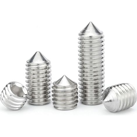 M6 konische Gewindestifte, Edelstahl, Sechskant-Gewindestifte, Inbus-Befestigungselemente, Stanzschraube, M6 × 20 mm, 20 Stück