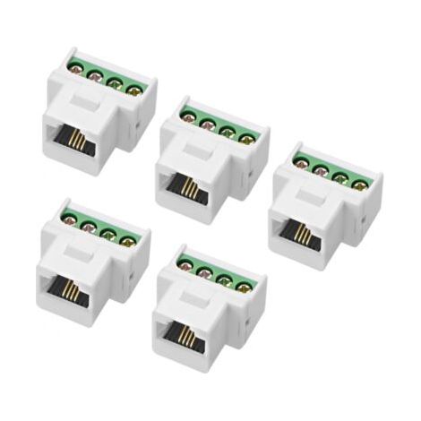 RJ11 CAT3 Keystone-Telefonmodul – 4-polige Schraubanschlussklemme (Buchse), lötfreier Telefonadapter, Stecker (1/5)