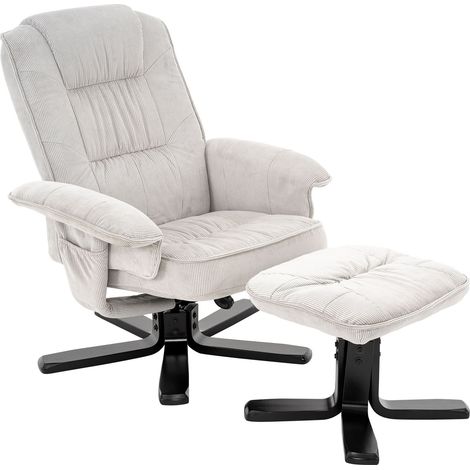 Fauteuil de relaxation CHARLY Blanc/Noir