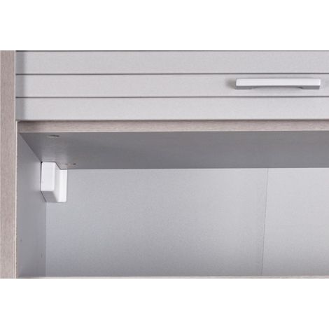 Beaux Meubles Pas Chers – Meuble de cuisine aluminium 1 rideau coulissant – 4 niches – L 40 x H 123.6 x P 35 cm – Éco-conçu, fabriqué en France