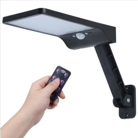 Lampe Solaire Extérieur, 48 LED Lumiere Solaire avec Détecteur de Mouvement 3 Modes IP65 Étanche Projecteur Solaire Puissant avec Télécommande, Lampe-Solaire-Extérieur-Eclairage-Projecteur (1/5)